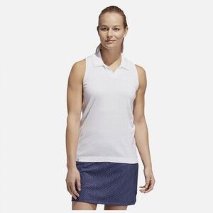 Adidas Sweater Golf Knit Sleeveless Polo Women’s White (2)